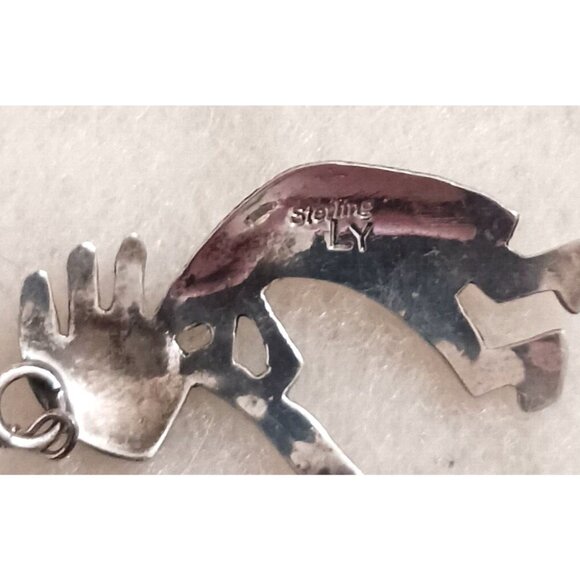 Native American Louise Yazzie Kokopelli Earrings (1138) - Picture 4 of 4